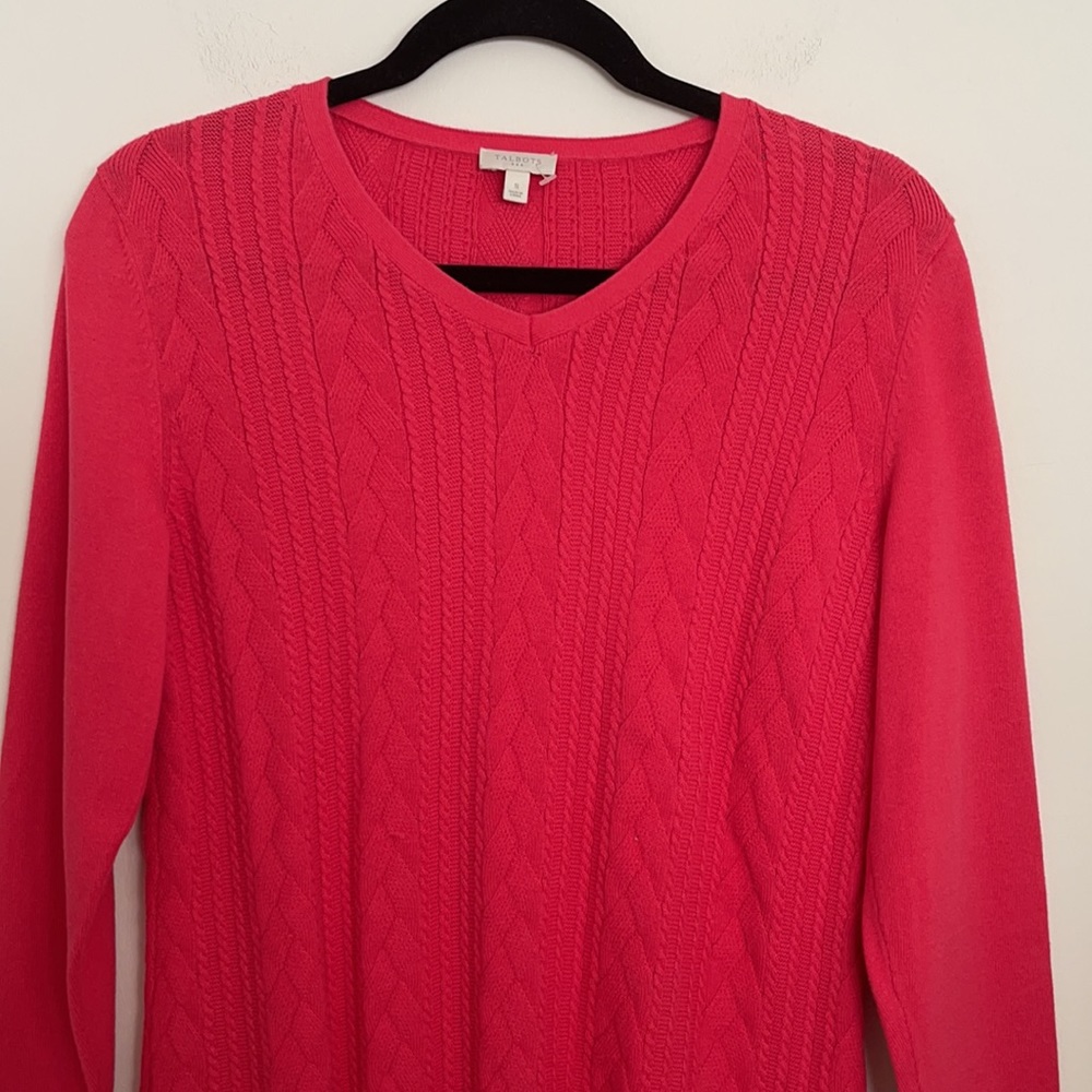 Talbots Cotton Cable Pullover Sweater - image 3